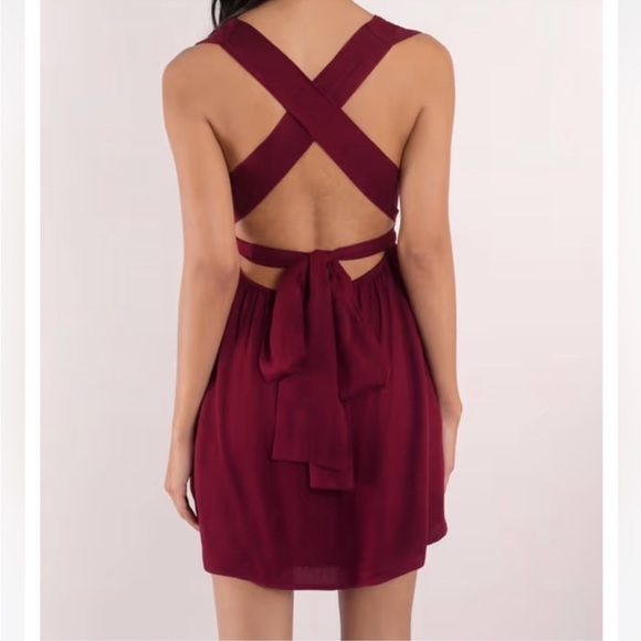 Tobi maroon multi way tie wrap dress XS - Picture 2 of 8